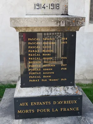 Monument aux Morts 14-18 d'Avrieux