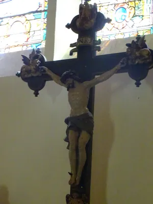 Calvaire de poutre de gloire dans l'Église Notre-Dame-de-l'Assomption de Valmeinier