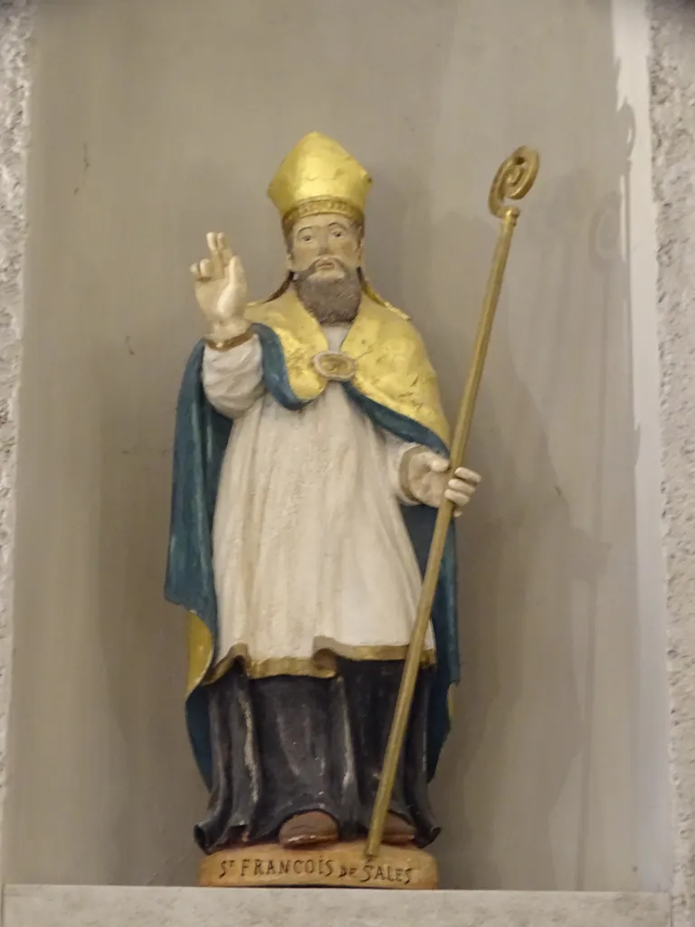 Statue : Saint-François de Sales dans l'Église Saint-Jacques de Tignes